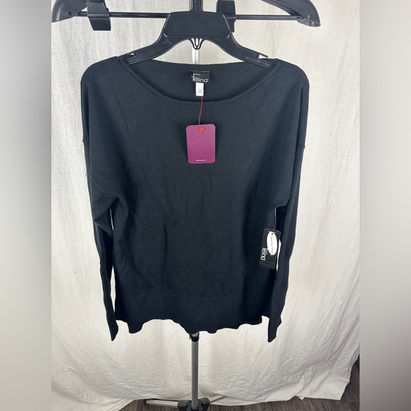 Felina Black Soft Scoop Neck Longsleeve Top Size Medium (8-10) NWT - Picture 6 of 13